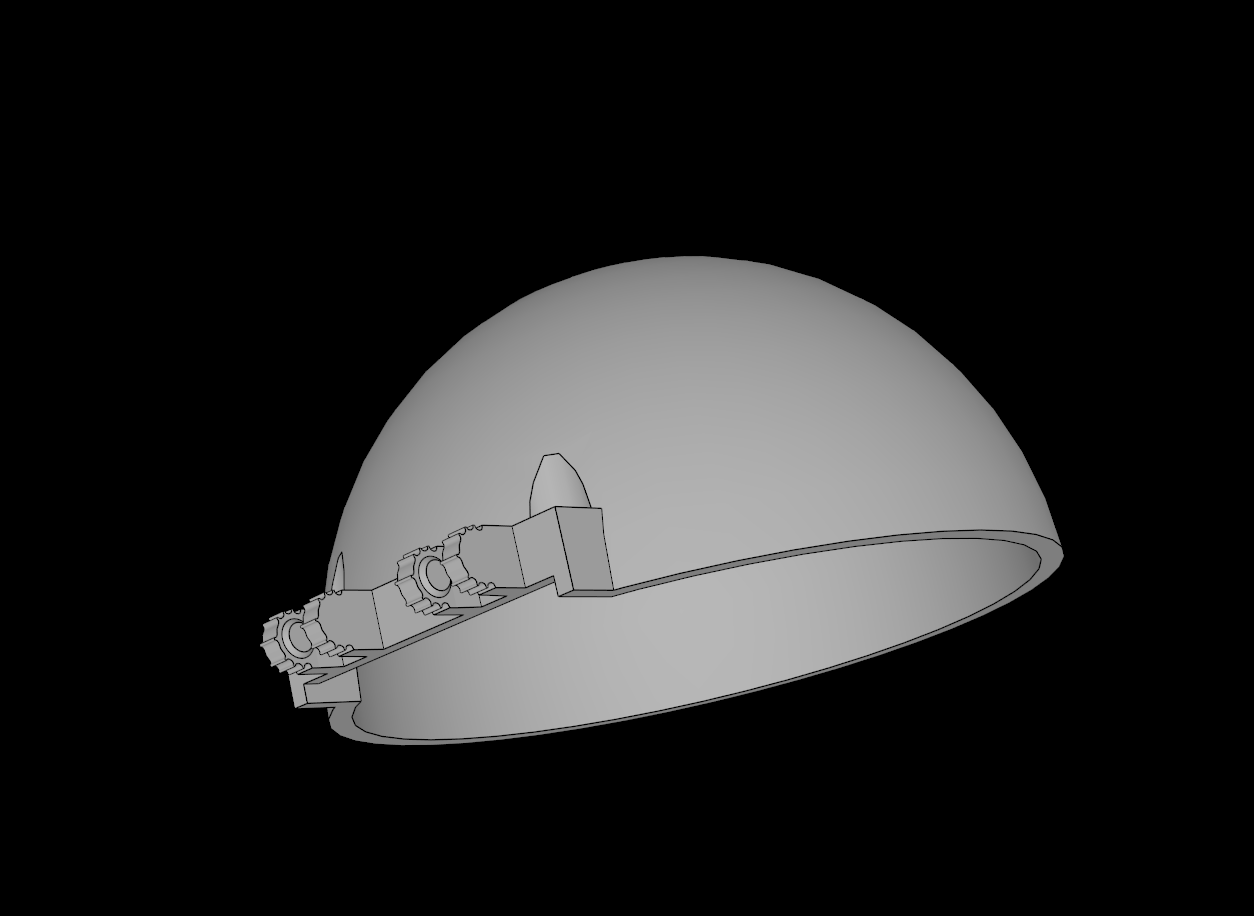 Lego Compatible (95198.dat) Windscreen  8 x  8 x  3.667 Dome Hinge Locking w/ 2 Dual Fingers