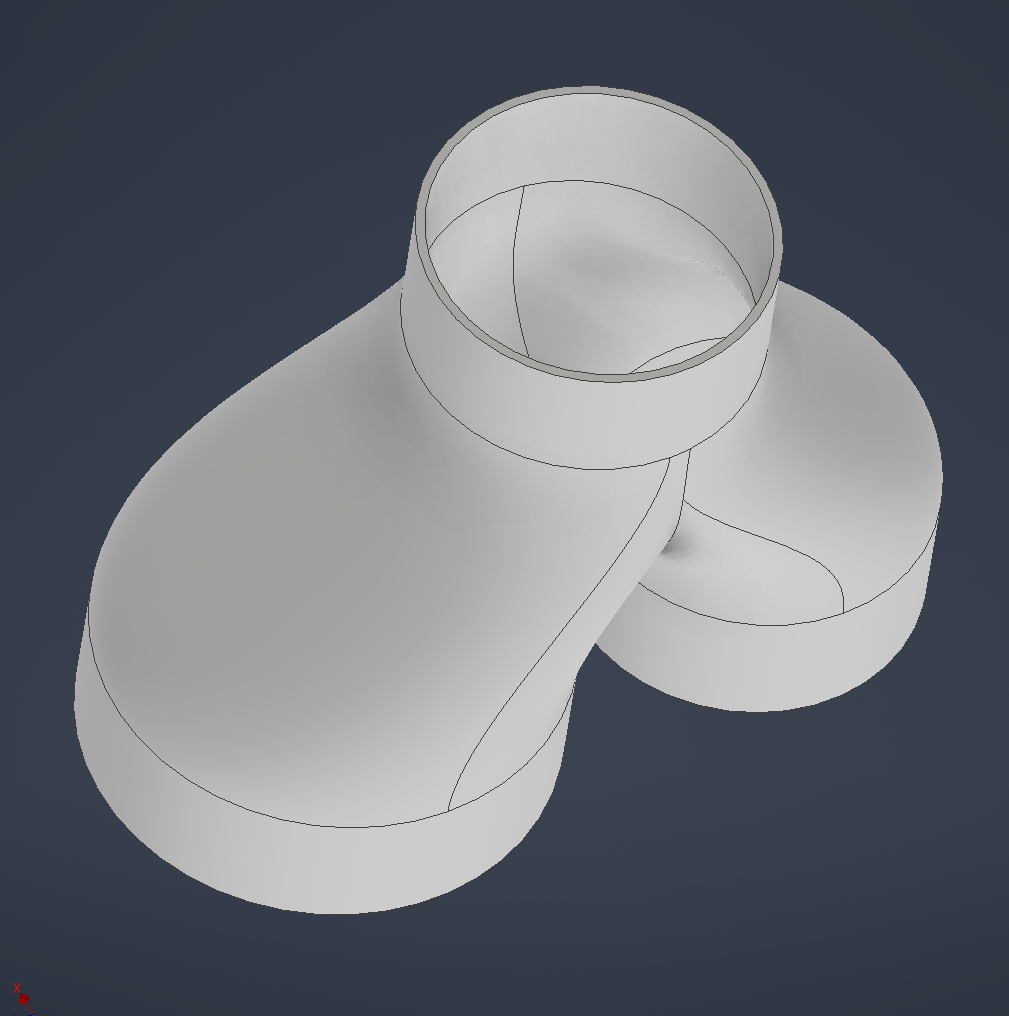 3' passthrough with 4' inlet duct connector