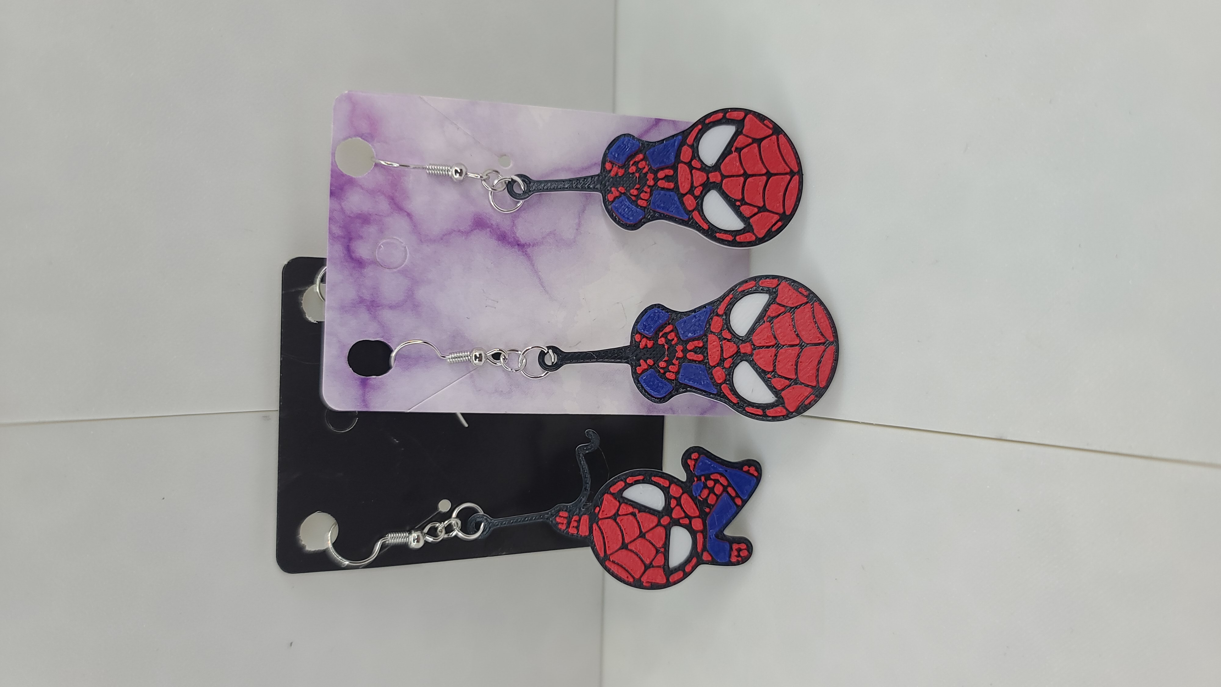 3 Spiderman Earrings/ Keychains