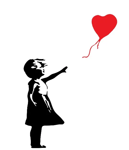 Banksy girl with balloon stencil by Naheulbeurk | Download free