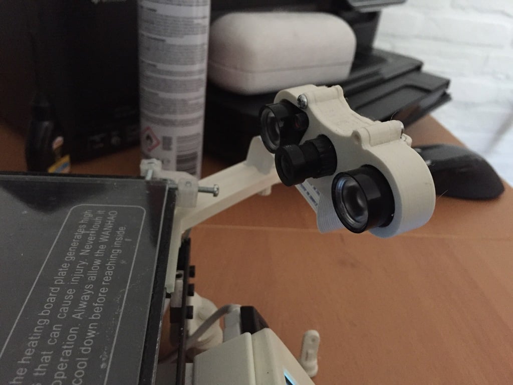 PiCam case with movable arm bed carriage plate holder