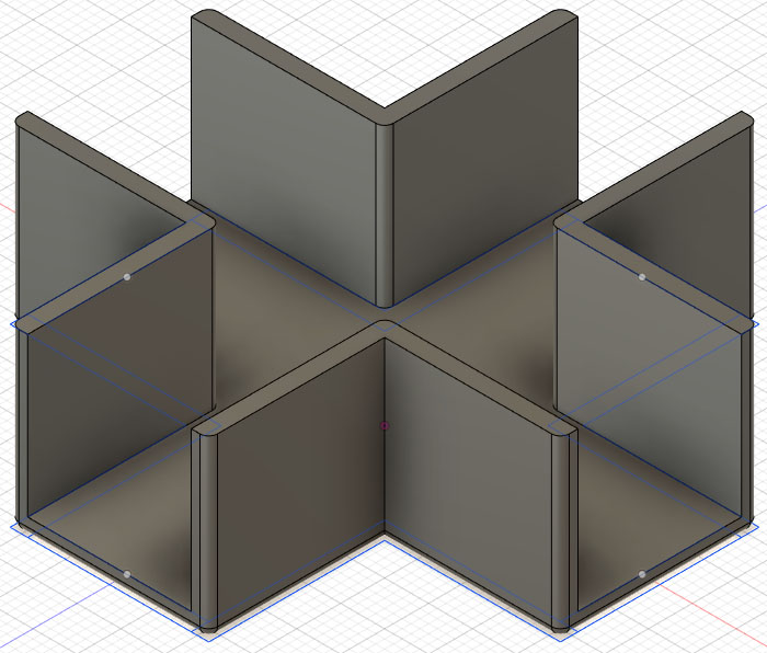 Corner pieces for OSB/MDF panels. 4 sides of 18 mm