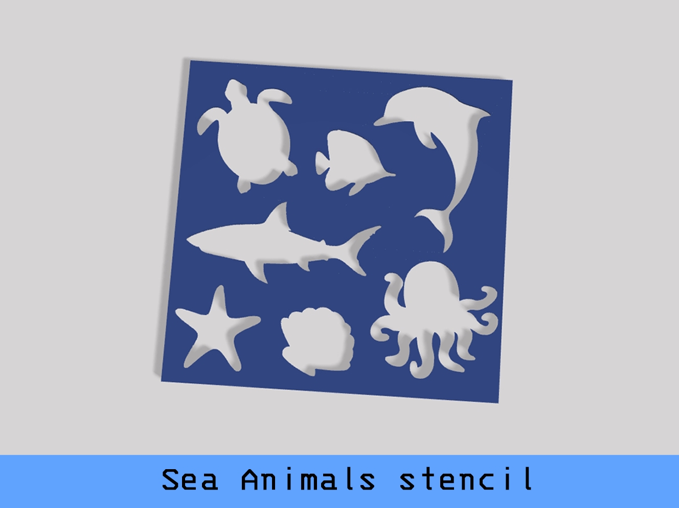 Sea animals stencil