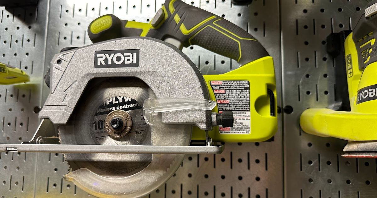 Ryobi Power Tool Pegboard Holders Circular Saw, Oscillating Tool, Grinder by wongchun