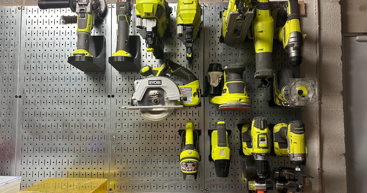 Ryobi Power Tool Pegboard Holders - Circular Saw, Oscillating Tool ...