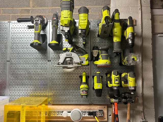 Ryobi Power Tool Pegboard Holders - Circular Saw, Oscillating Tool, Grinder