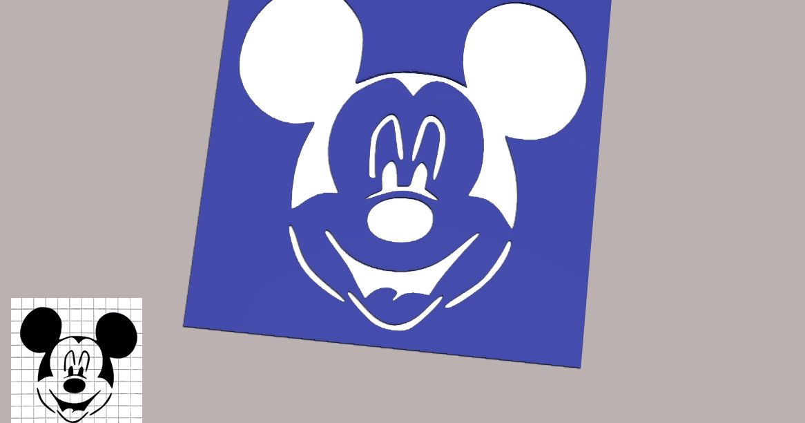 Mickey Mouse Stencil By Windyele Download Free Stl Model Printables Com