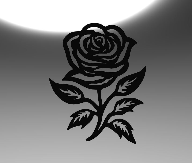 LINE ART ROSE, WALL ART ROSE, 2D ART ROSE, ROSE DECOR, ROSE DECORATION ...