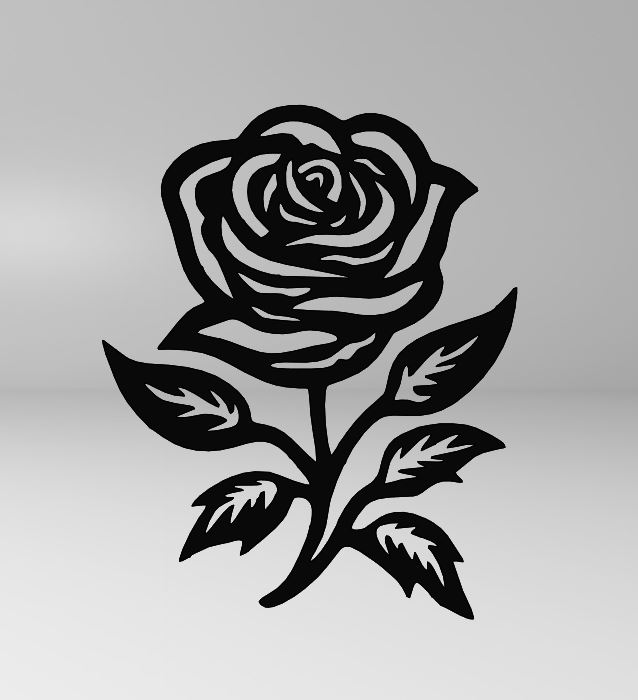 LINE ART ROSE, WALL ART ROSE, 2D ART ROSE, ROSE DECOR, ROSE DECORATION, FLOWER DECOR, 2D FLOWER, WALL FLOWER, LINE ART FLOWER