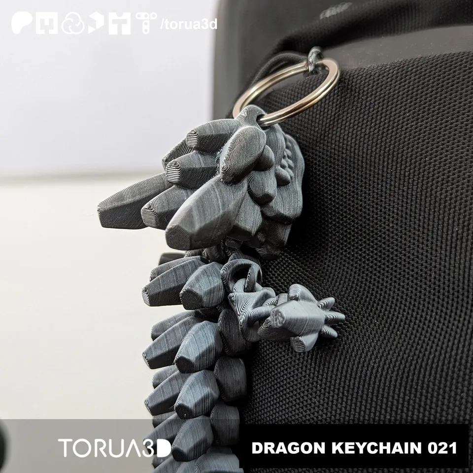 Articulated Dragon Keychain 021 by Torua3D | Download free STL model ...