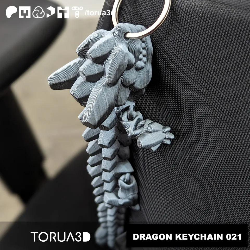 Articulated Dragon Keychain 021 by Torua3D | Download free STL model ...