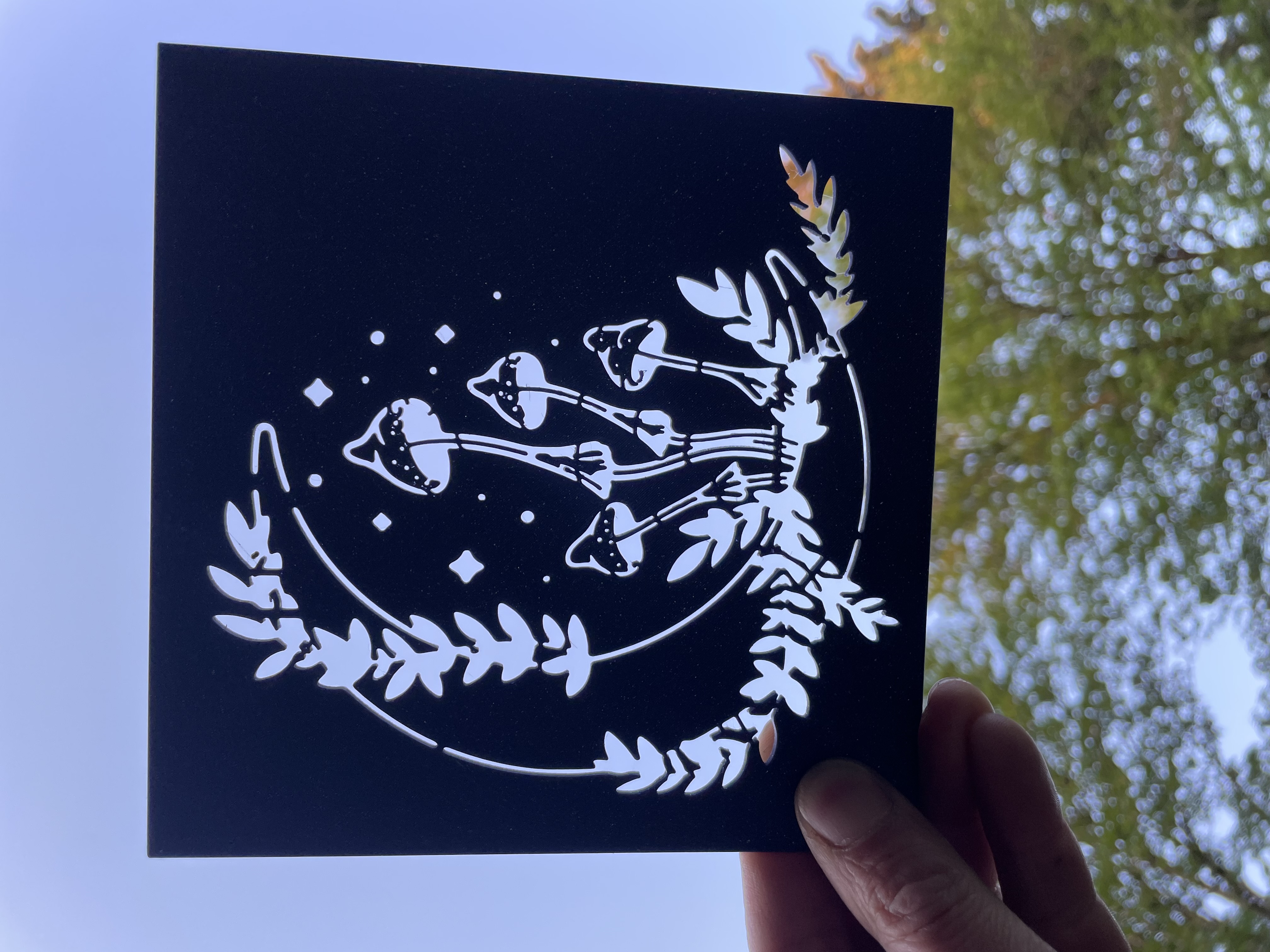 Mushroom and Moon Stencil