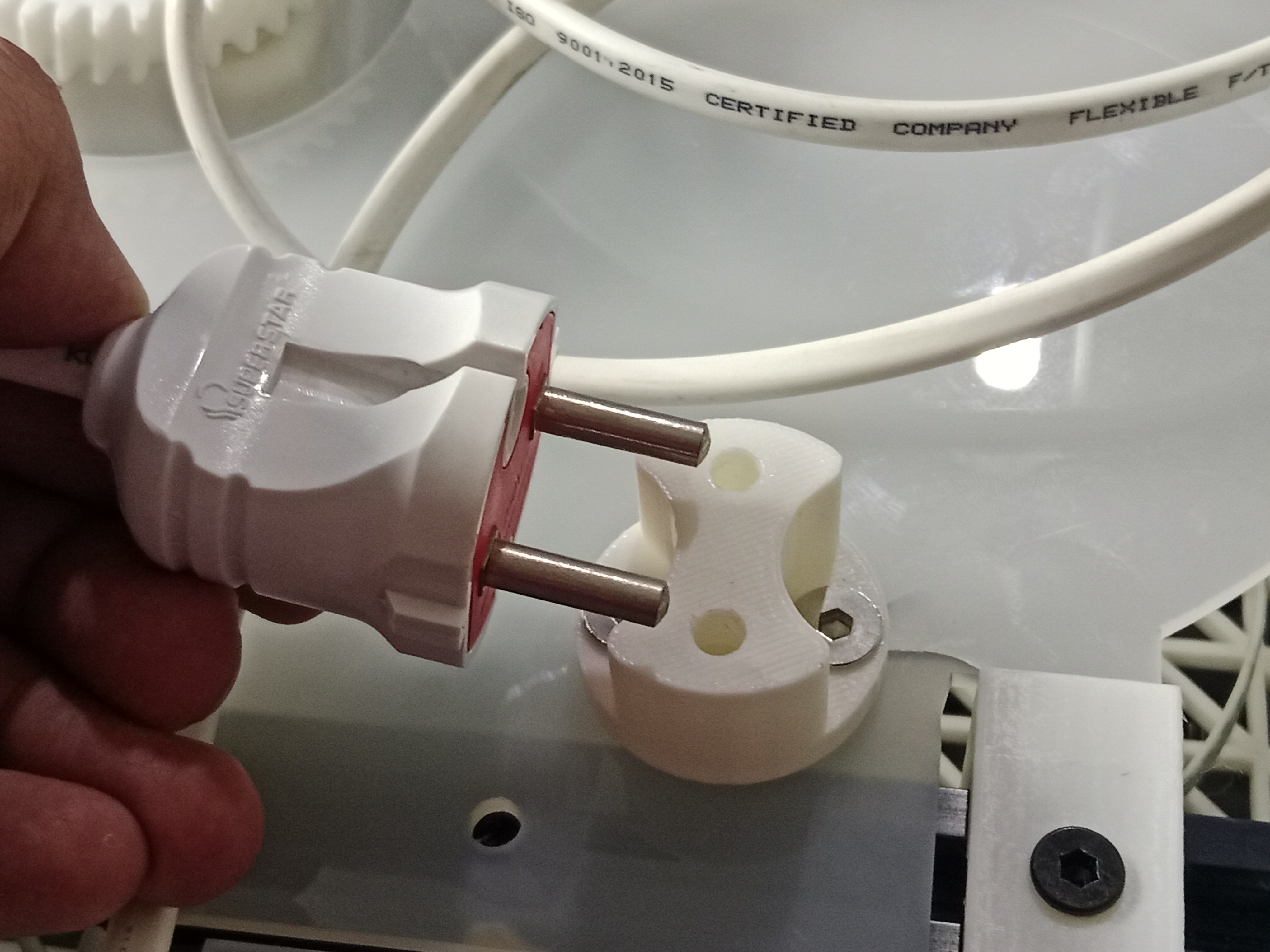 Type F Plug Holder with 5mm Screw Holes 3D model