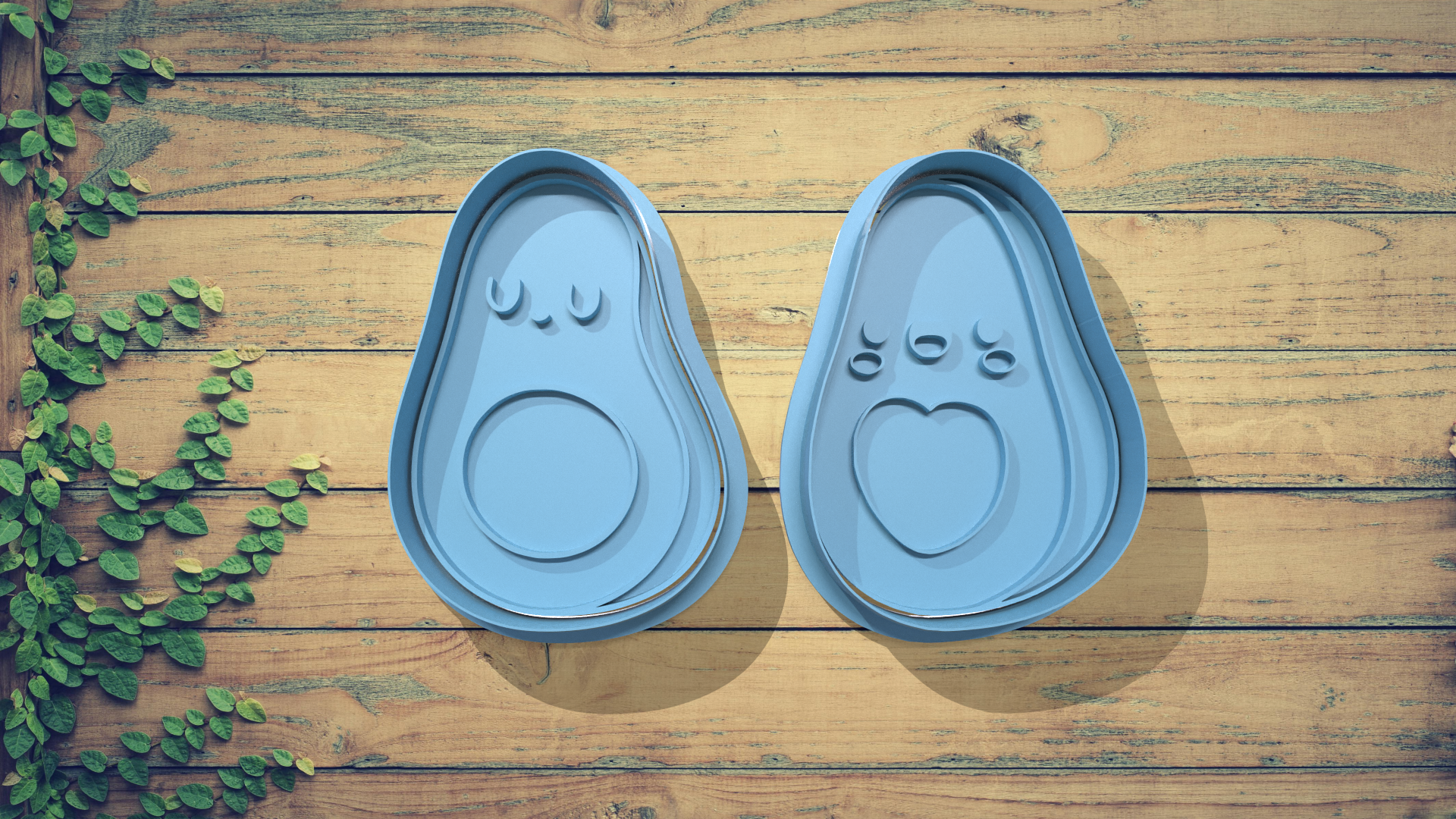 Cute Avocado Cookie Cutter Set