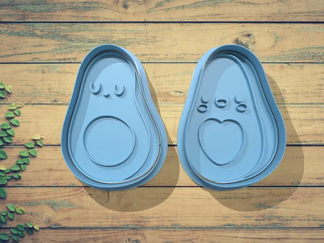 Cute Avocado Cookie Cutter Set