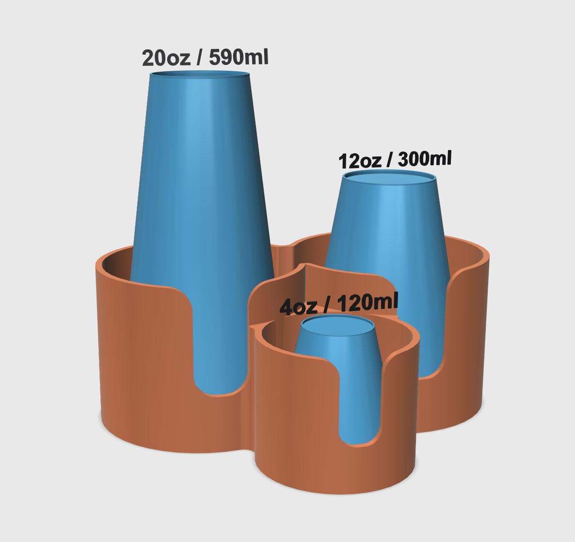Cup&Cino Becherhalter / Paper Cupholder 20oz - 590ml /12oz - 300ml  /4oz - 120ml