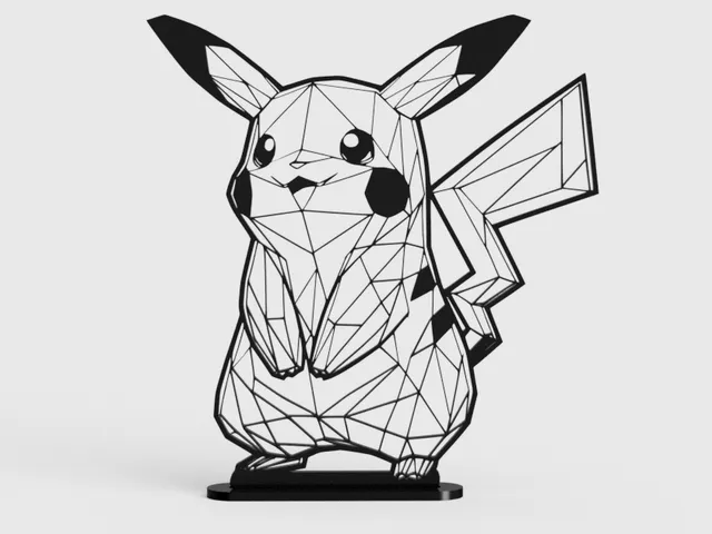 Geometric Pikachu low poly