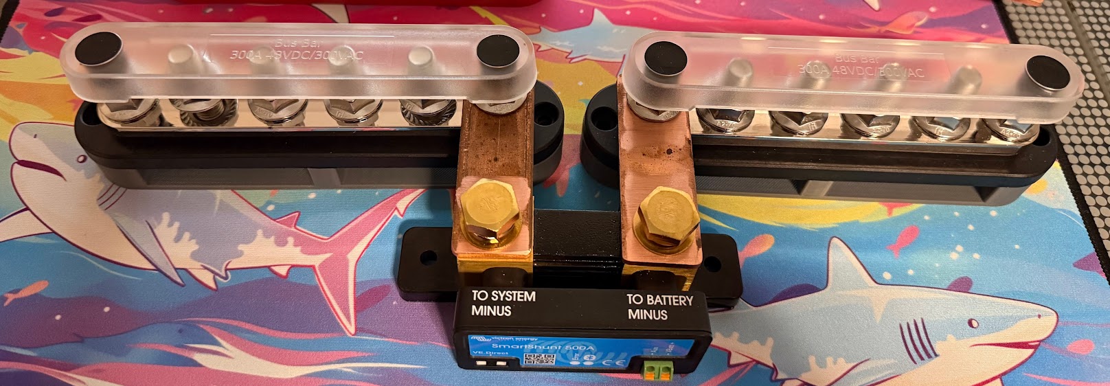 Spacer to match Daiertek 300A bus bars to Victron 500a smart shunt
