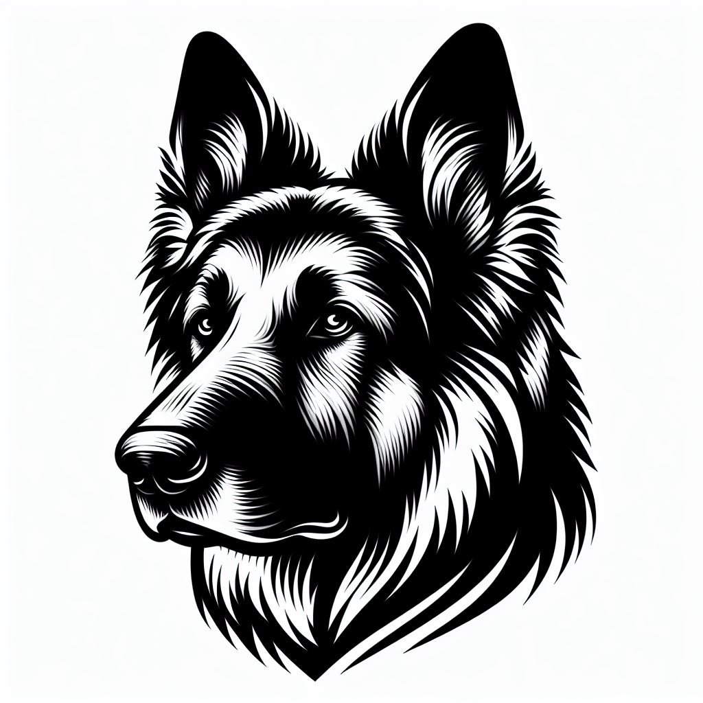 Line art German shepherd, wall decor