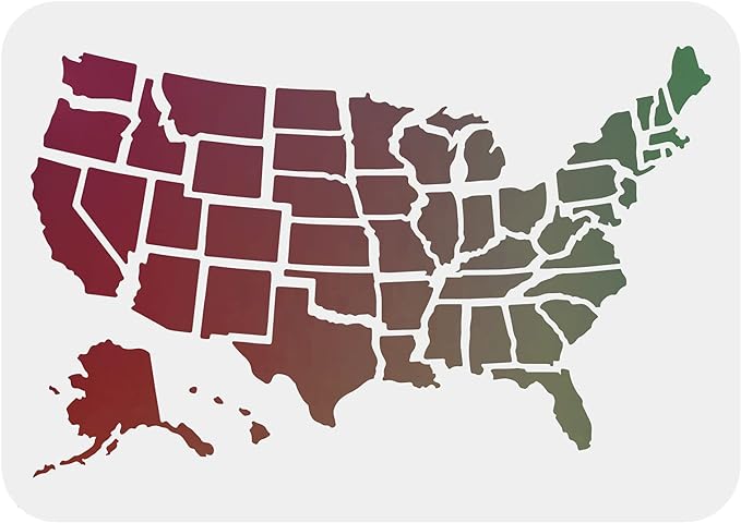 Miniatura 2 do modelo 3D United States Map Stencil