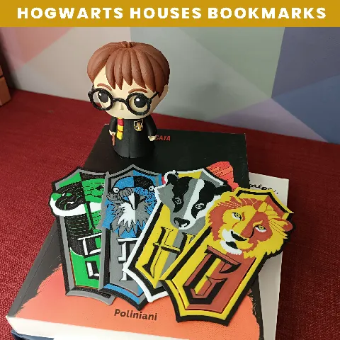 Hogwarts Houses Bookmarks Harry Potter RevPrinting Free STL 3MF