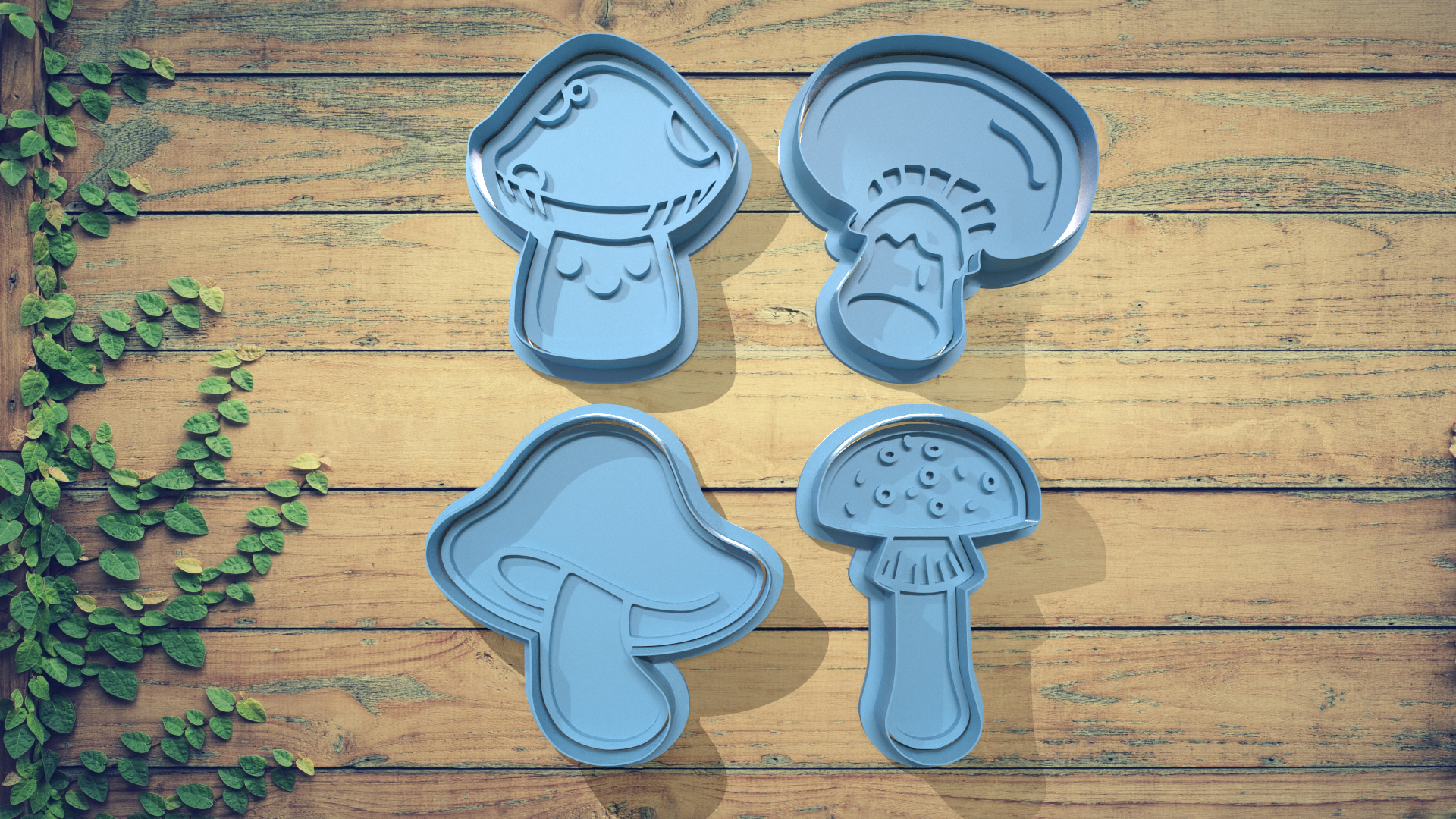 Mushroom Cookie Cutter Set