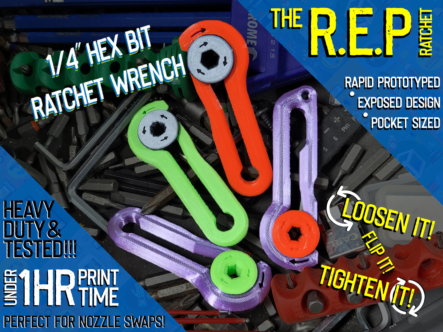 1/4" Hex Bit Ratchet Wrench Tool and FIDGET TOY!!!
