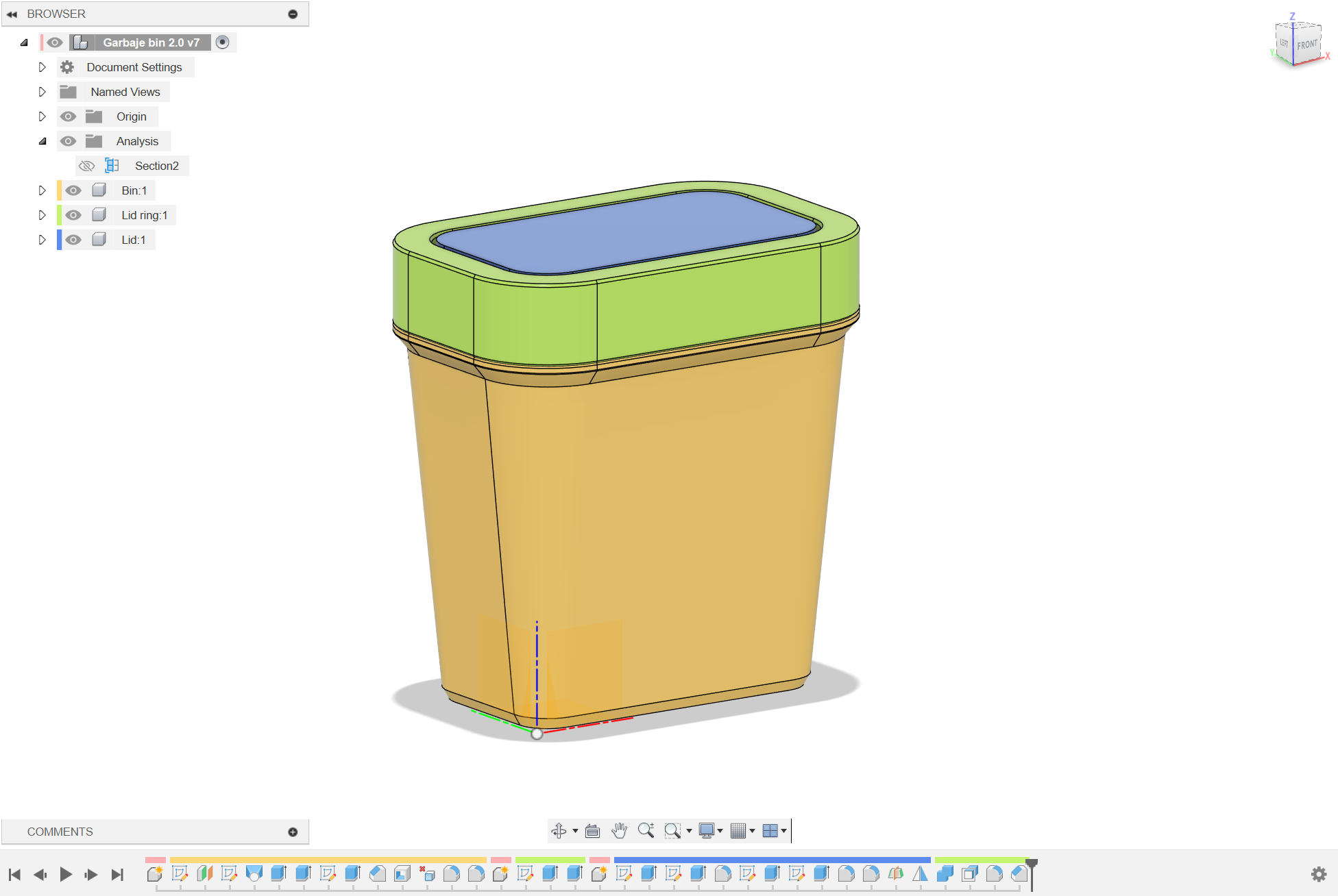 Miniatura 2 do modelo 3D Mini parametric desktop trash bin