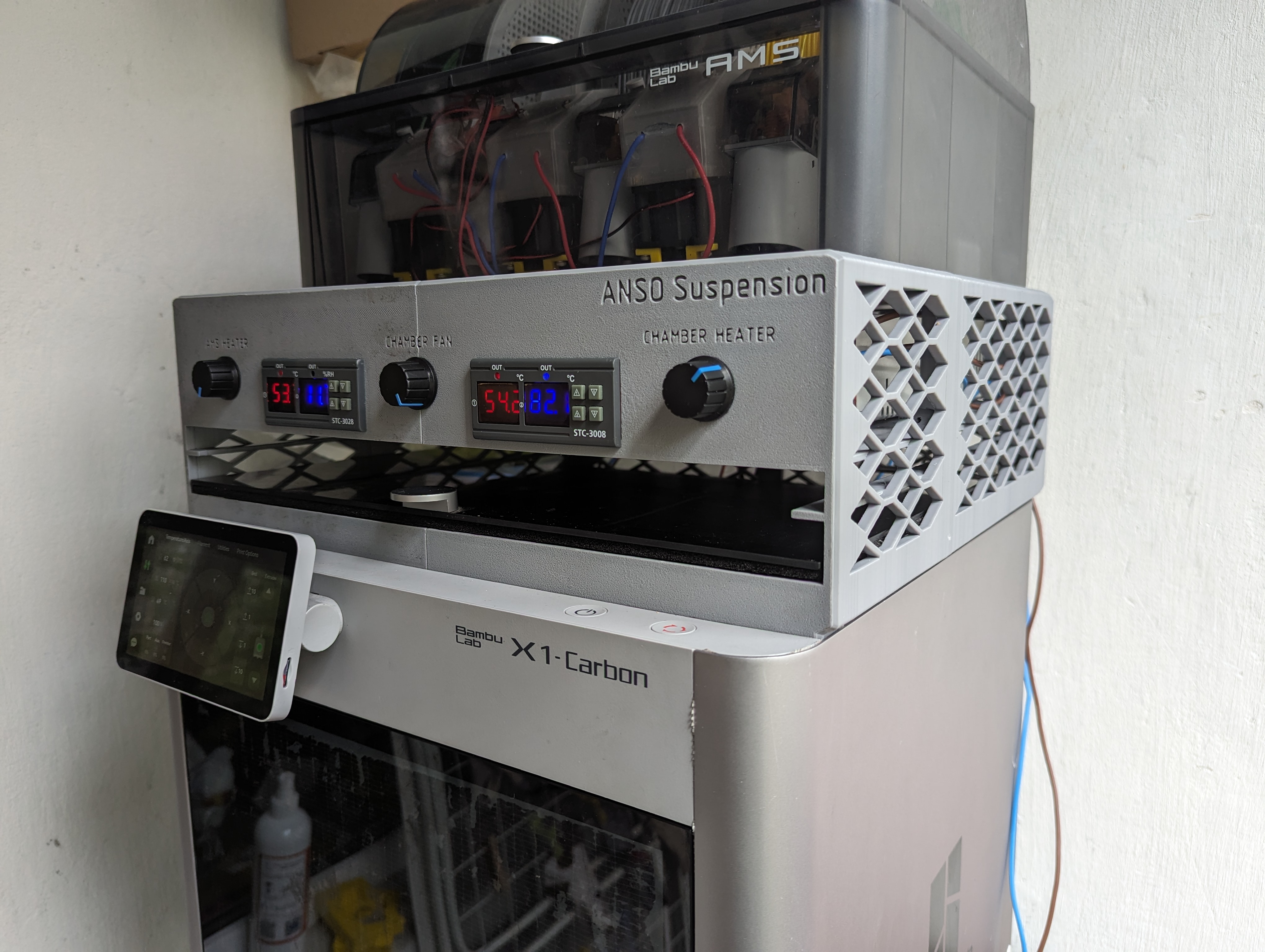 ANSO - Bambu X1C Chamber heater + AMS dryer  + Stand + LED