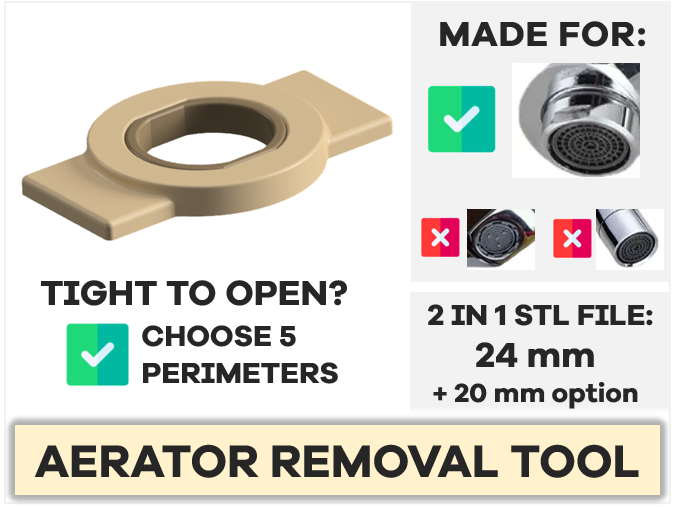 Faucet Aerator Removal Tool Wrench 2 in 1, Standard 24 mm and 20 mm