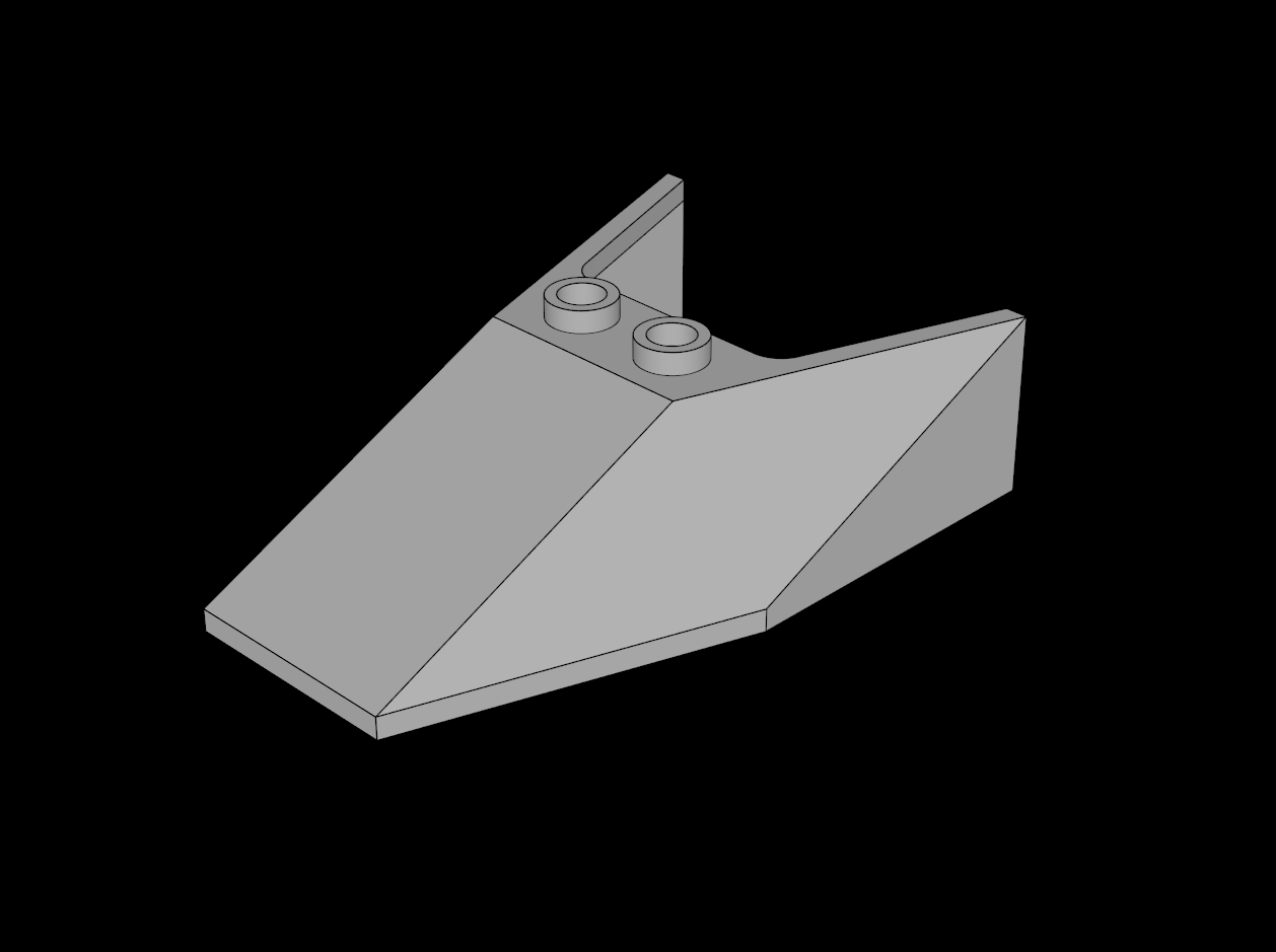 Lego Compatible (6152a.dat) Windscreen  6 x  4 x  1.333 Airplane with Hollow Studs and Bottom Tabs