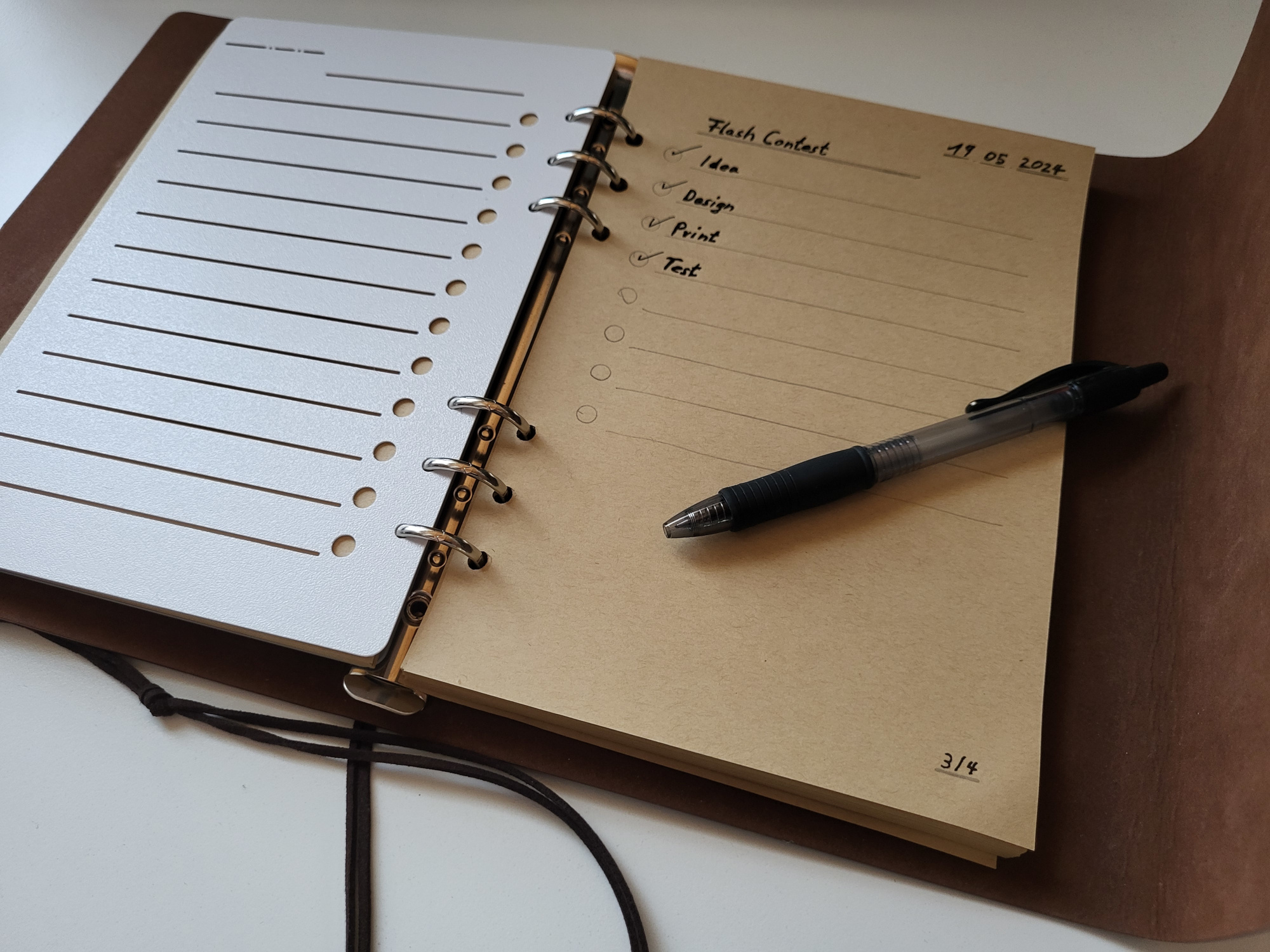 Notes Template for A5 Notebooks with 6 ring binder