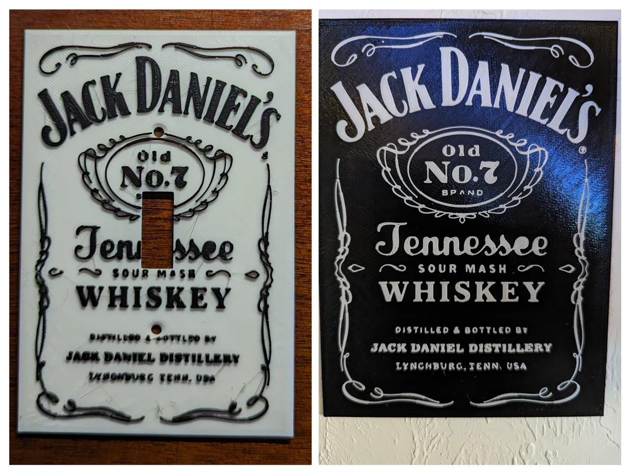 Jack Daniels Tennessee Whisky sign and light switch cover plate