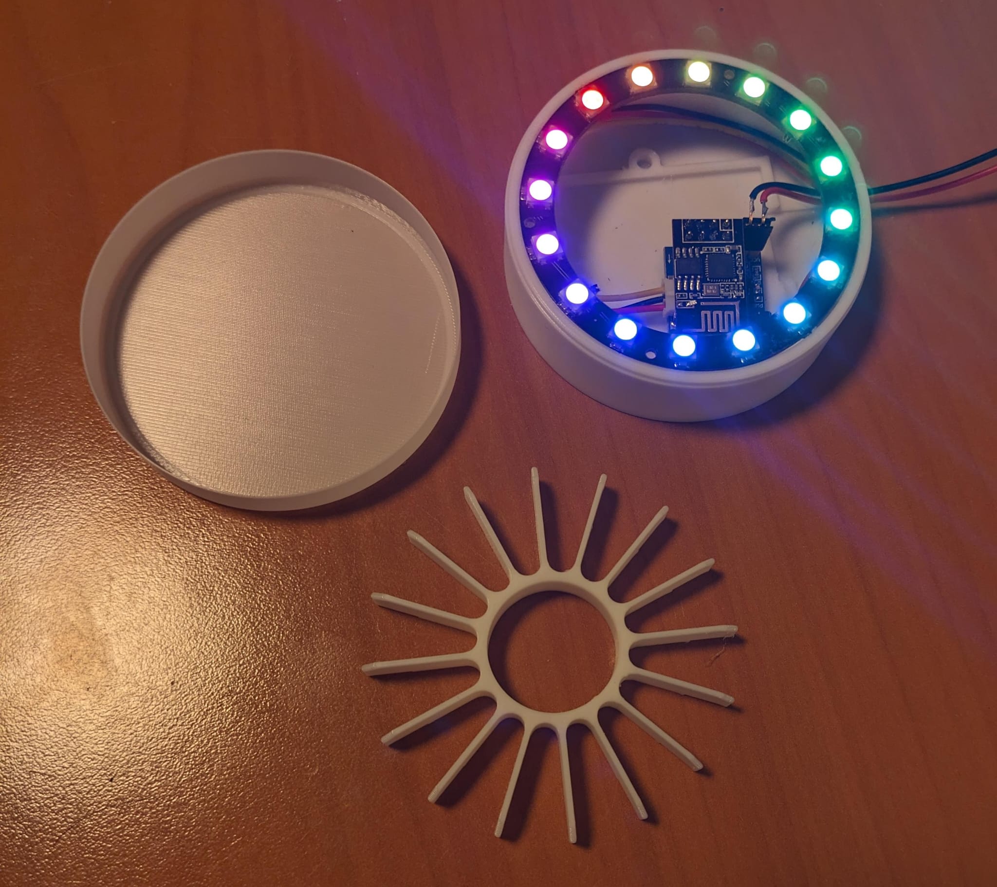 The Ultimate 3D printed case for LED Ring from AliExpress and ESP01 with shield