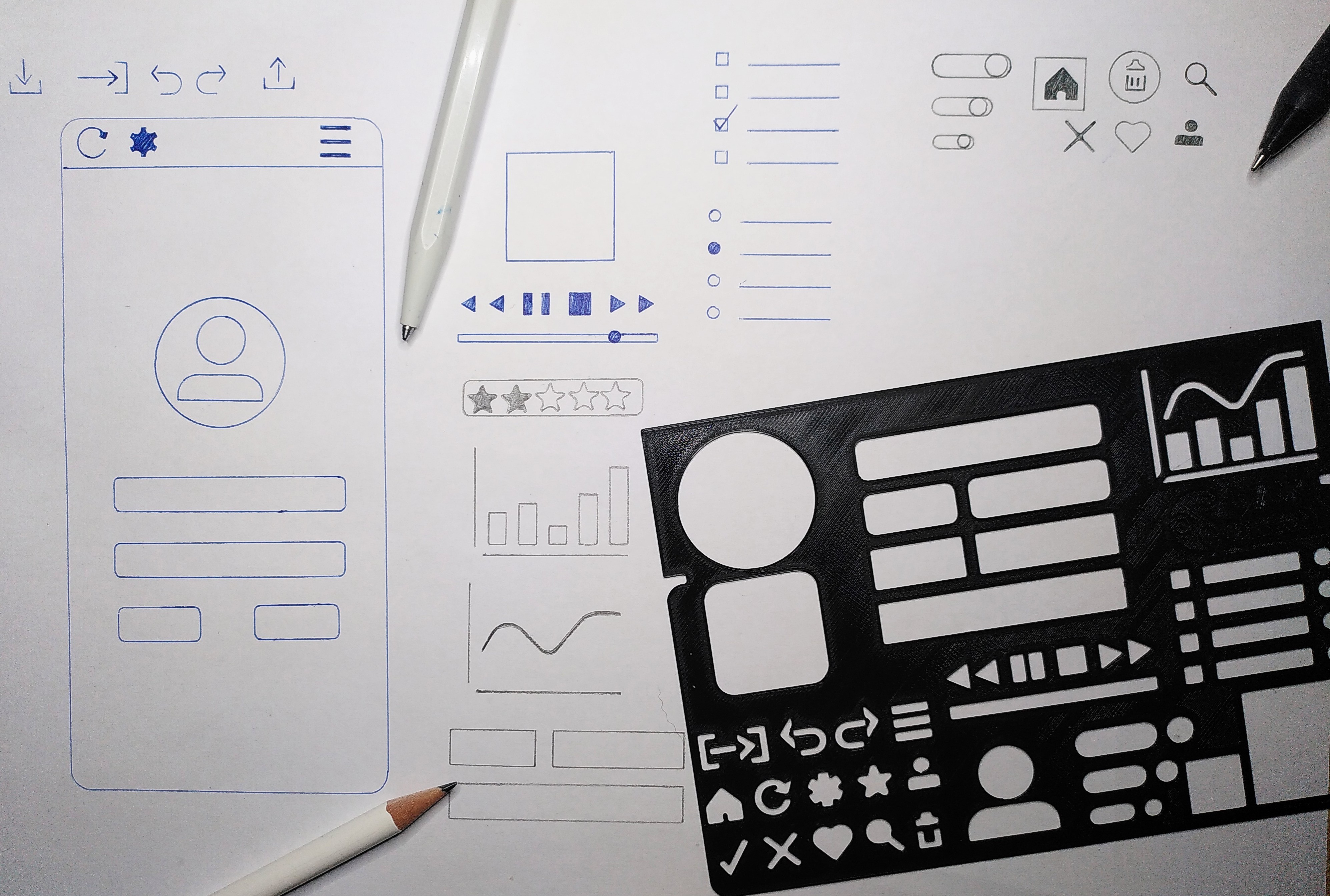 UI/UX Stencil in A6 format