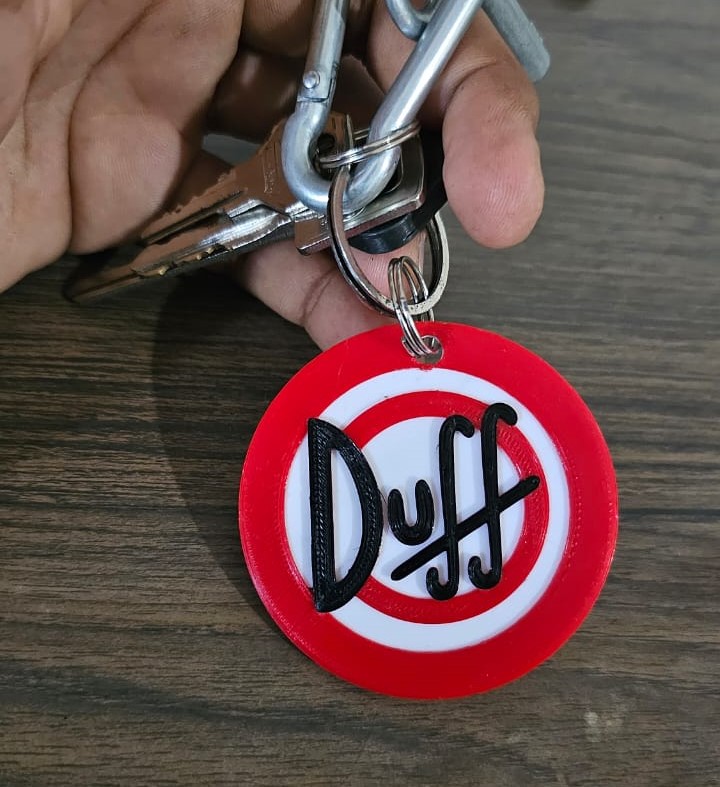 Duff beer logo keychain