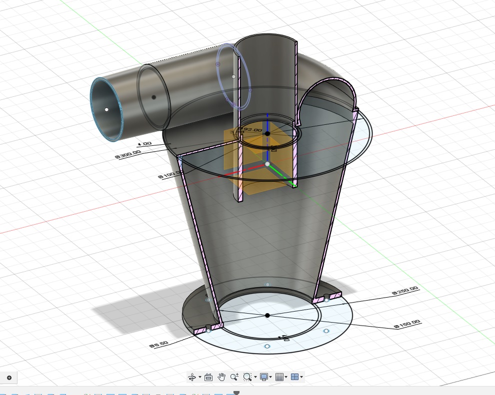 Cyclone dust collection　STEPfileadd — miniatura 3