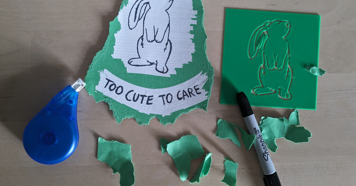 Bunny Rabbit Stencil by Shane Loretz | Download free STL model ...