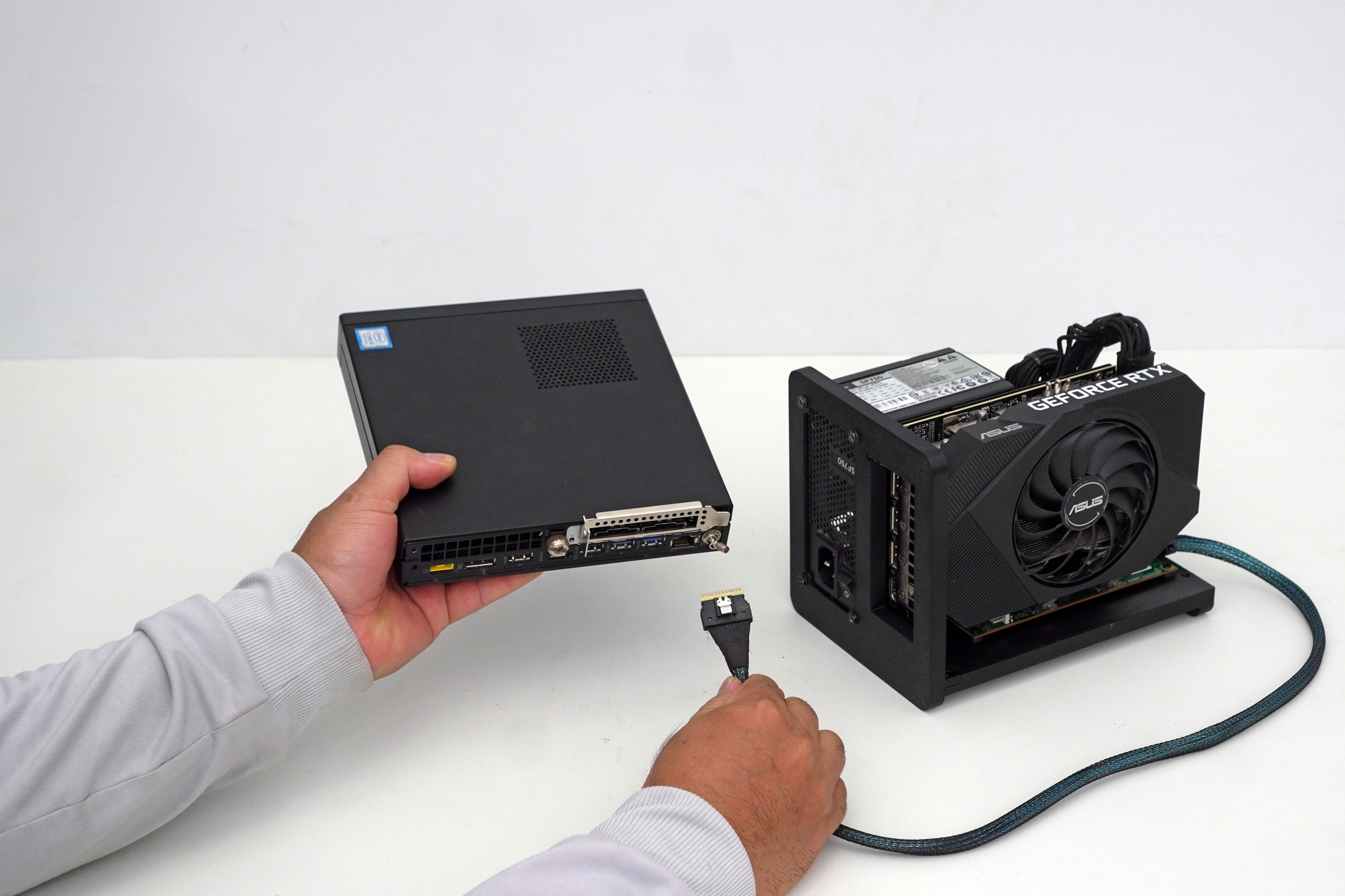 DIY Micro PCIe SlimSAS 8654 eGPU testbench — thumbnail 3