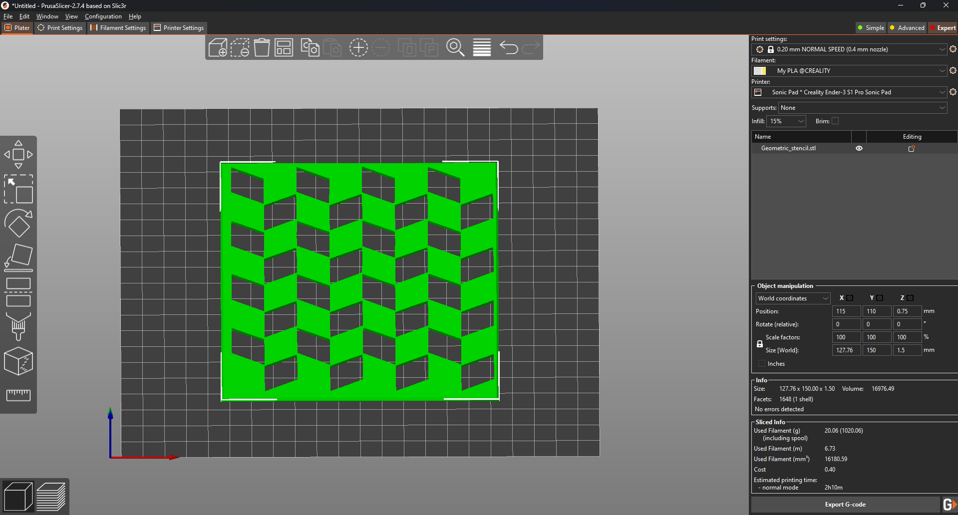 Miniatura 3 do modelo 3D Geometric stencil pattern