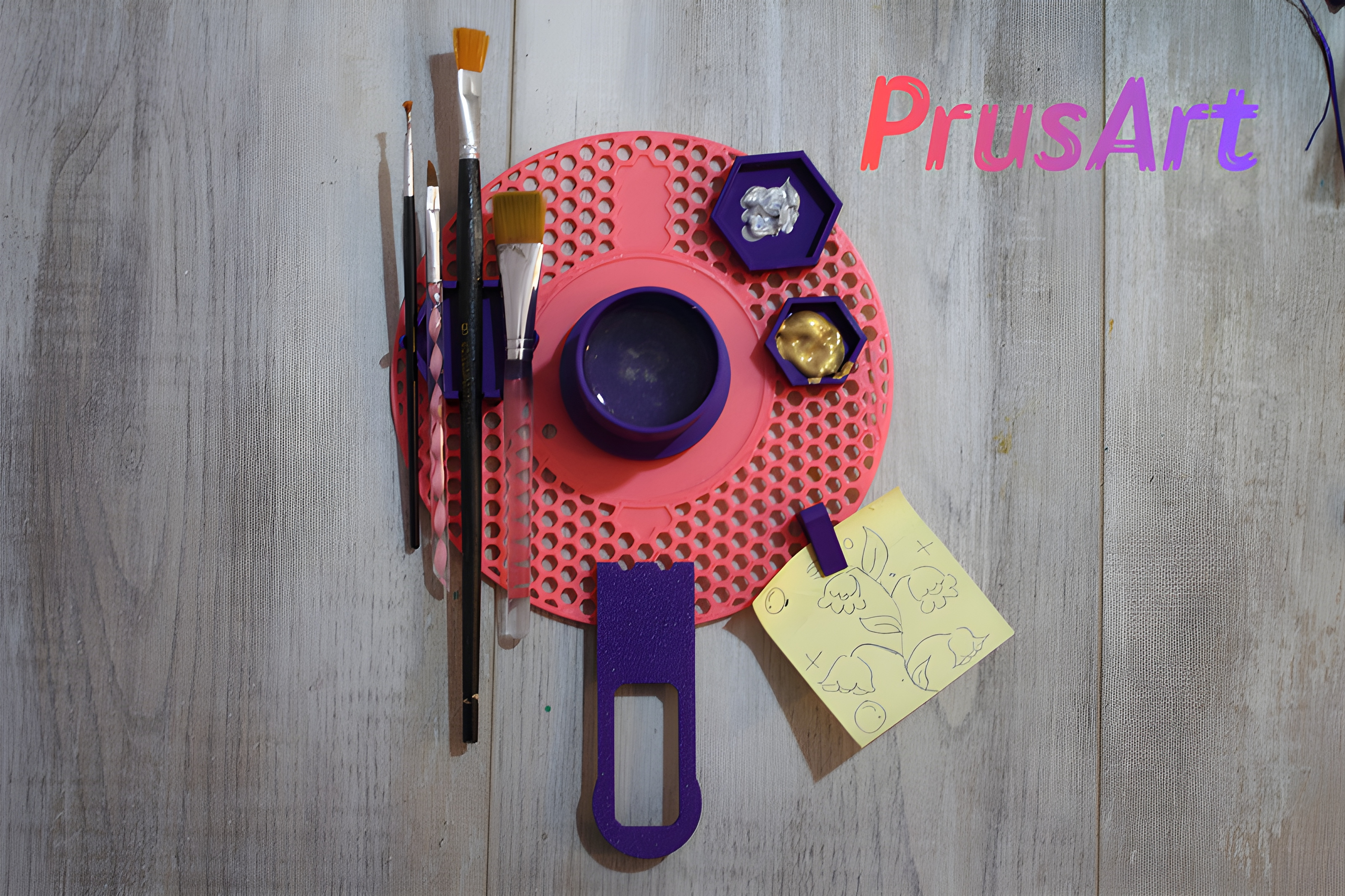 PrusArt: The Hex-Modular Artist Station (Prusament Upcycle)