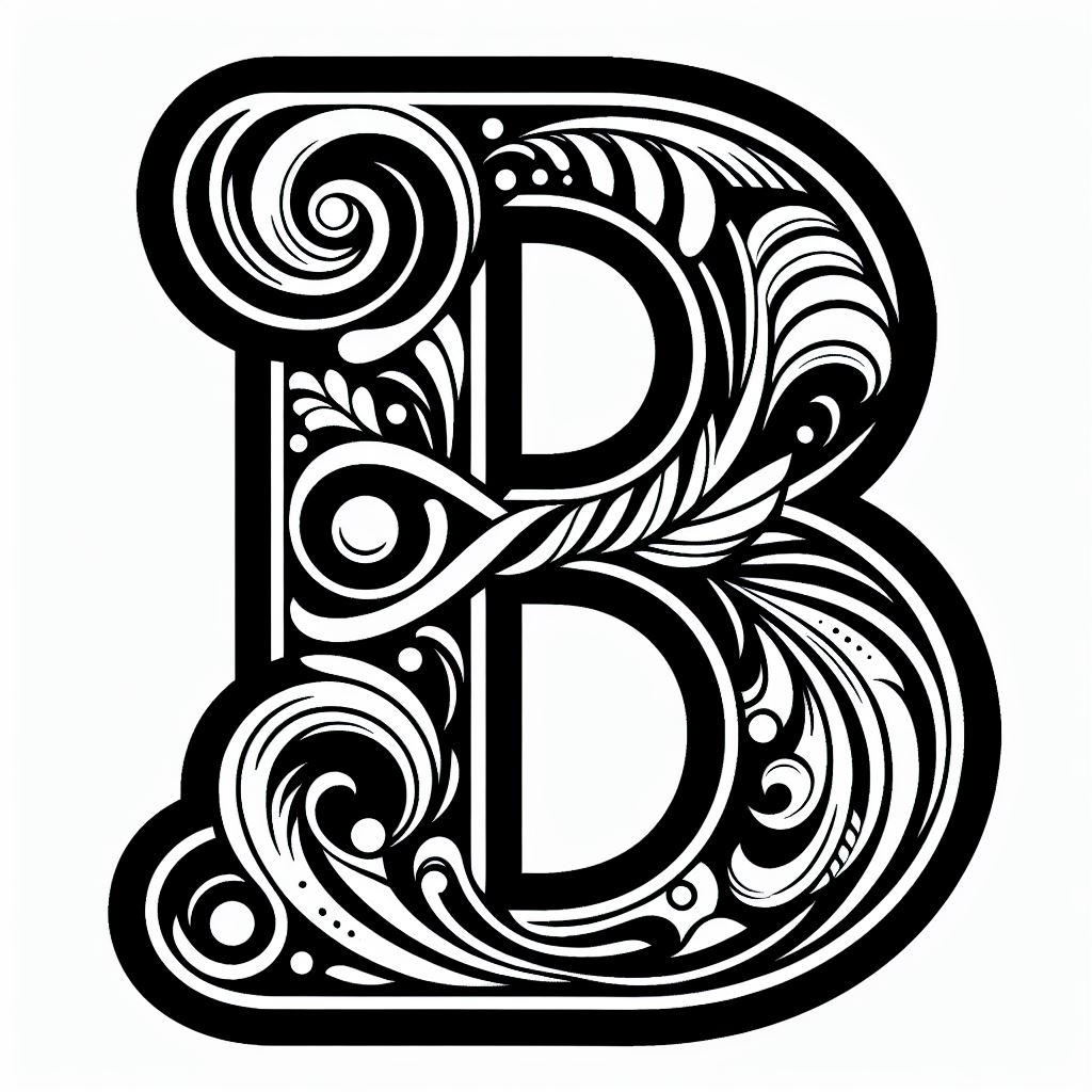Frottage creation: letter B (version 1)