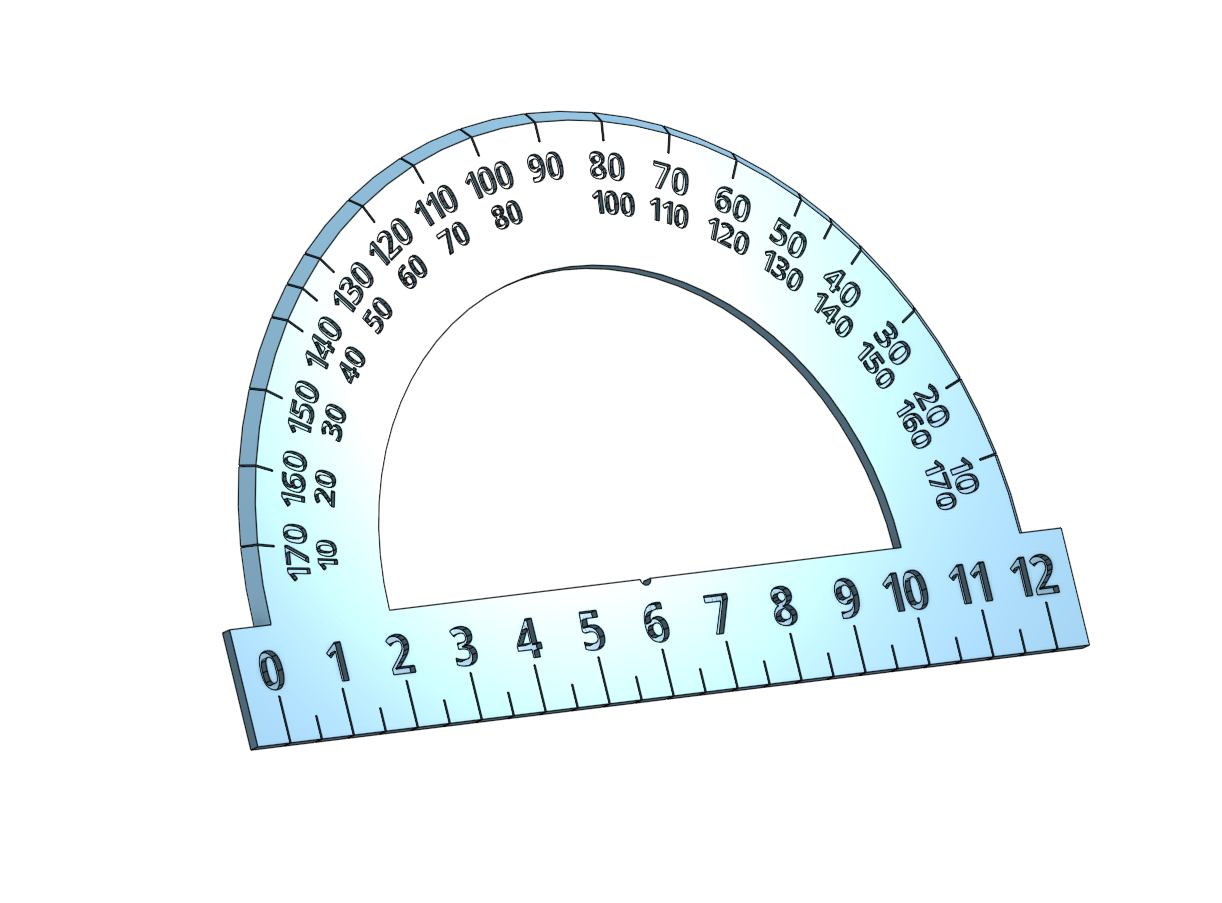 Protractor 180 degrees (Metric) by kuldar | Download free STL model ...