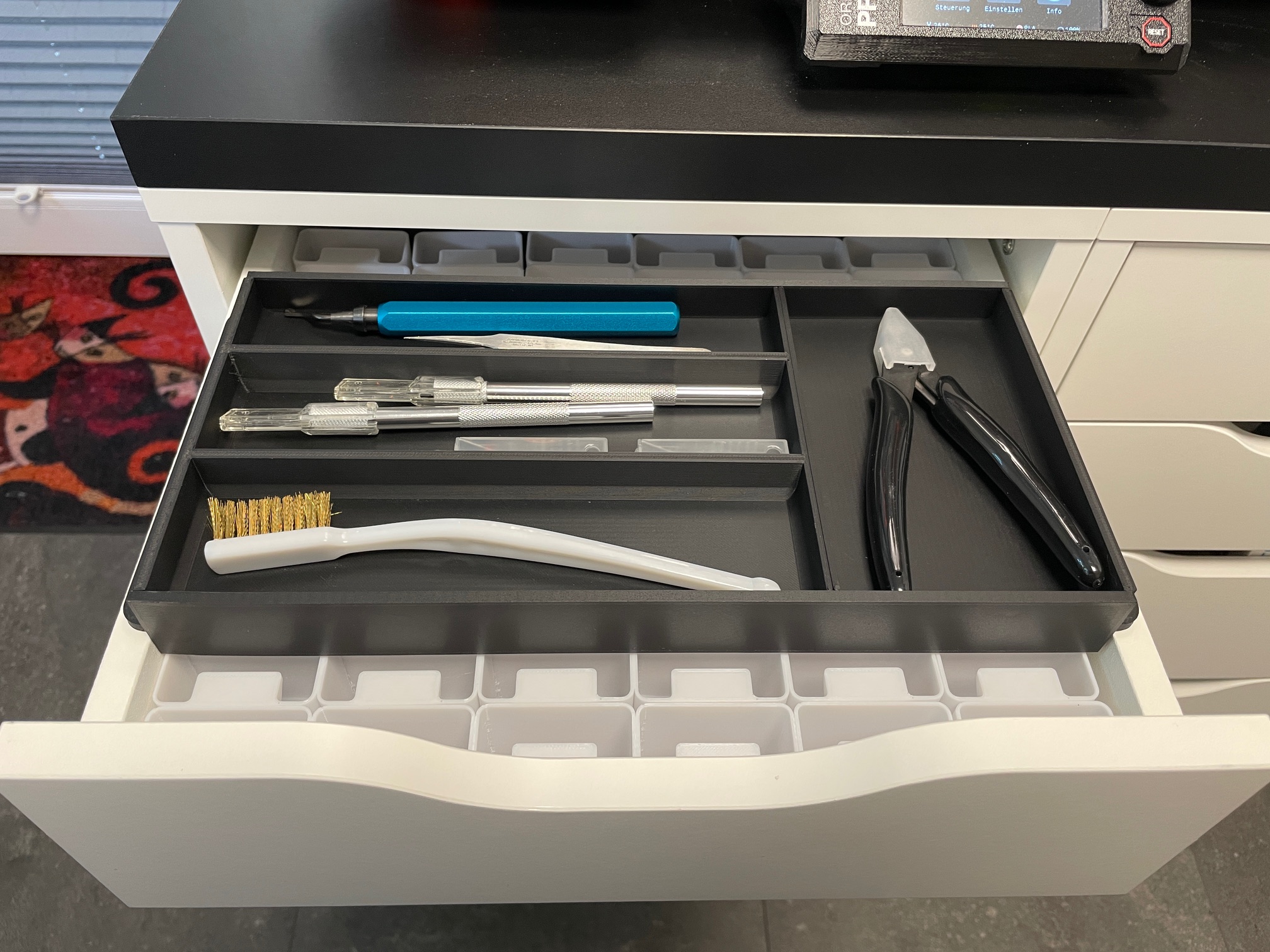 Sliding tray for Ikea Alex drawer