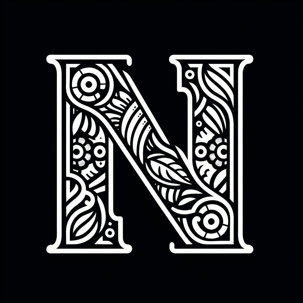 Frottage creation: letter N (version 1) by Nina Máčová | Download free ...