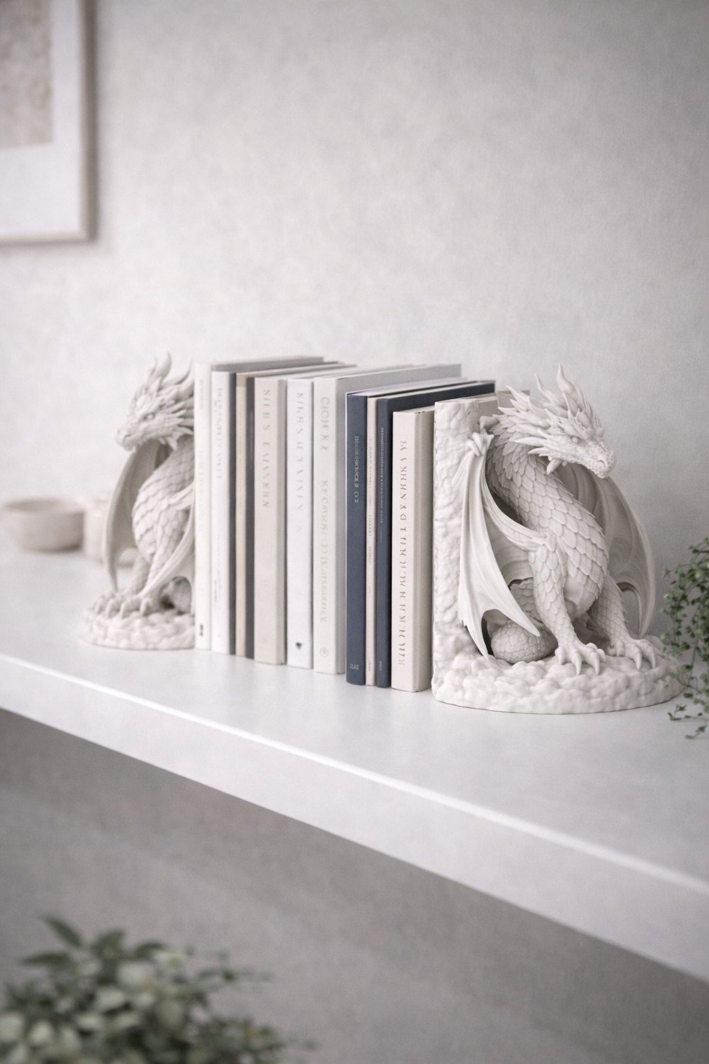 Dragon Guardian 3D Printed Bookends – Elegant Shelf Display