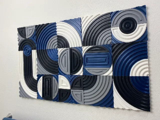 Geometric Deco Wall Art panels, 15 complete squares