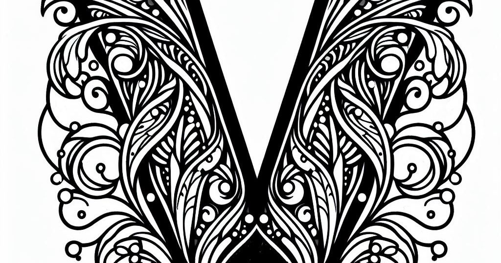 Frottage creation: letter V (version 1) by Nina Máčová | Download free ...