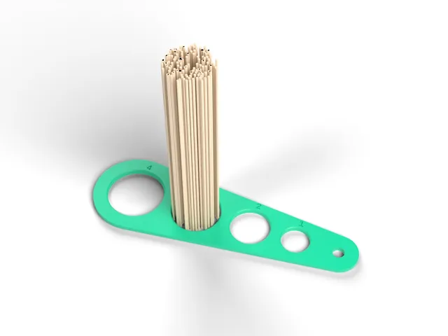 Spaghetti Measure - 1 to 4 Portion Pasta Gauge with Hanging Hole (OpenSCAD)