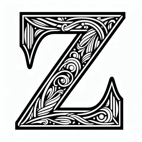Frottage creation: letter Z (version 1)